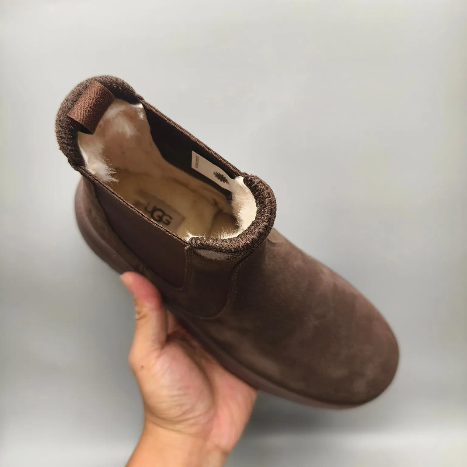 💰600 UGG sheepskin all-in-one snow boots 2050 casual mid-calf boots men's boots color: maroon black chocolate size: 39-45